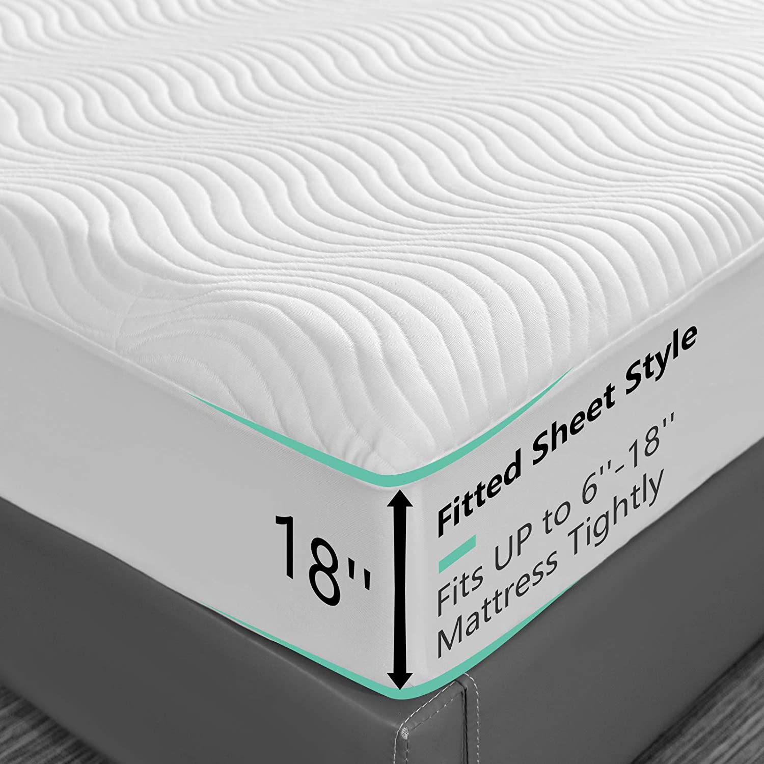 High Quality TPU Waterproof Fitted Stain Release Air Layer Fabric Mattress Protector 