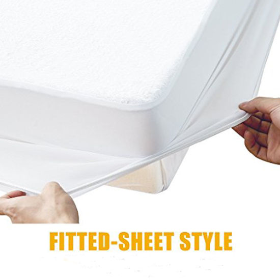 100% Waterproof Mattress Protector - Fitted 18 Inches Deep Pocket - Vinyl Free - Queen