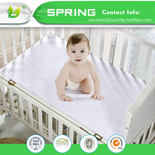 Crib Mattress Protector, Baby Crib Mattress Cover, White Terry Quilted