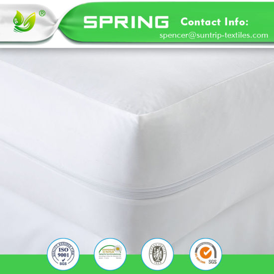 Hypoallergenic Waterproof Mattress Cover TPU Laminated Bamboo Surface Mattress Protector