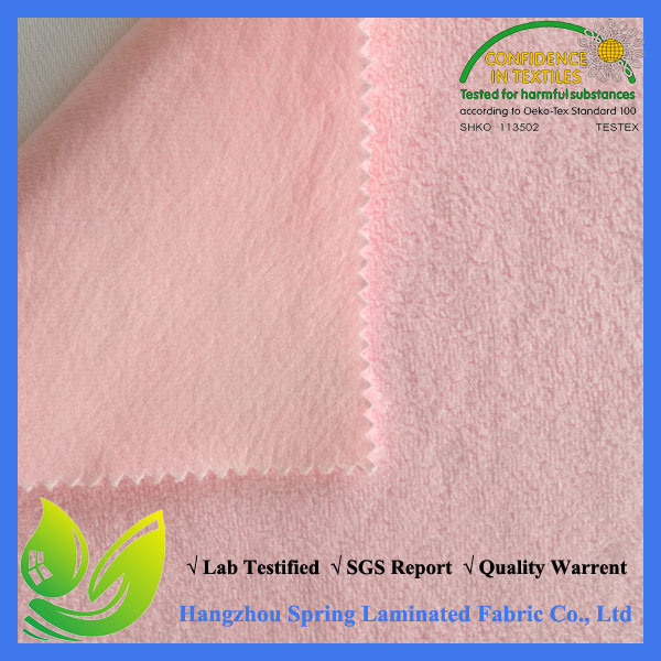Pink Coral Fleece Super Soft Waterproof Mattress Protector Fabric, Kids Pad or Dog Home Use Waterproof Fabrics 80*80