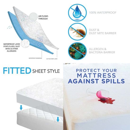 Overfilled Mattress Protector/Pad Soft Mattress Cover Premium Quality and Hypoallergenic, Quilted Mattress Protector