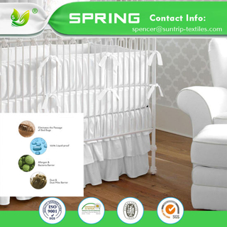 China Wholesale Bamboo Terry Waterproof 100% Anti-Bacterial Crib Mattress Encasement with TPU
