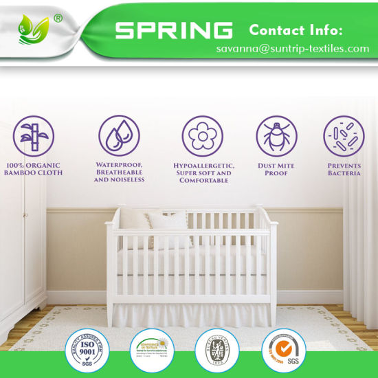 Crib Mattress Protector for Hot or Sweaty Sleepers - Waterproof Quilted Bamboo Cover