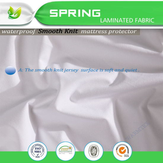 Poly Knit Fabric Noiseless Breathable Waterproof Mattress Cover