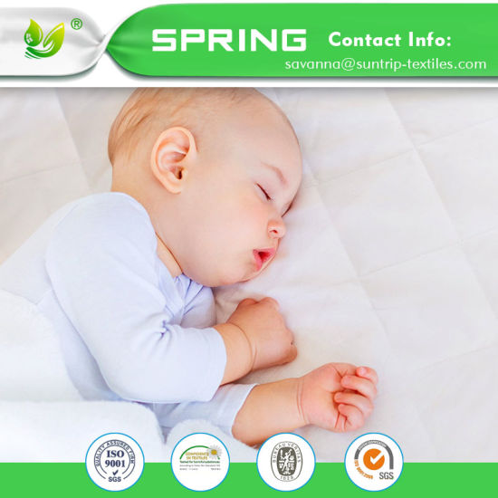 Crib Mattress Pad Cover Waterproof Protector Pad Baby Toddler Home Fitted White
