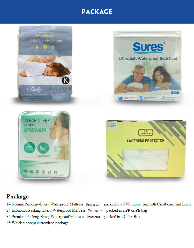 80% Cotton 20% Polyester Waterproof Terry Mattress Pad