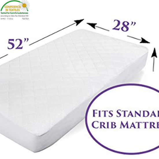 Breathable Bamboo Waterproof Crib Mattress Pad Cover/Protector
