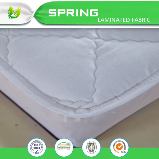 One White Quilted Elastic Mattress Protection Pad with Filling Hotel Mattress Cover