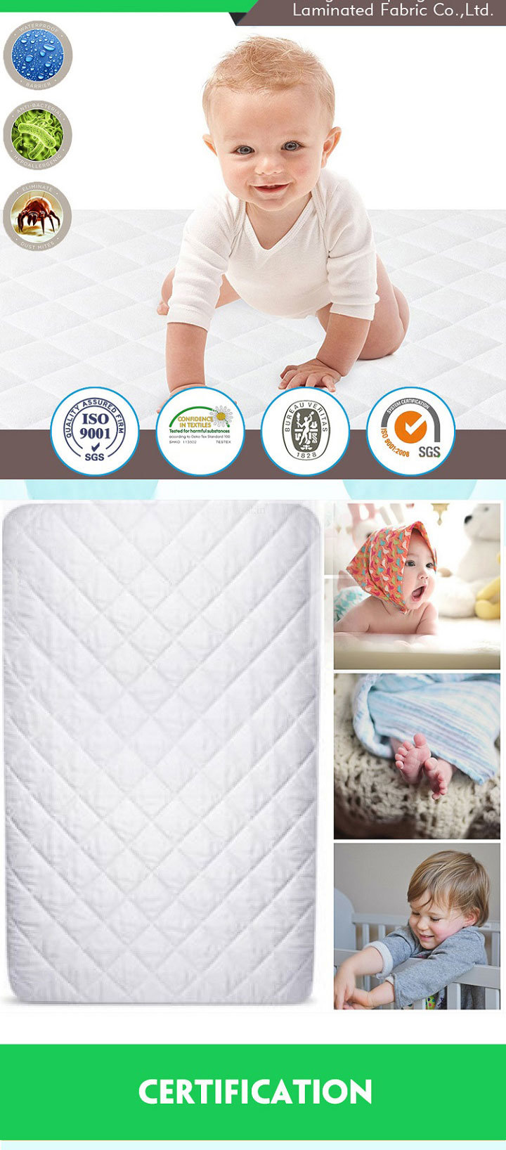Soft Bamboo Waterproof Crib Mattress Protector
