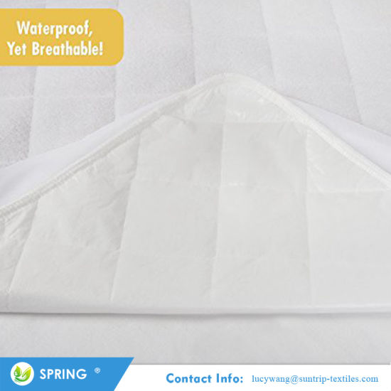 Quilted Ultra Soft White Bamboo Terry Fitted Sheet Style Bamboo Waterproof Mattress Protector