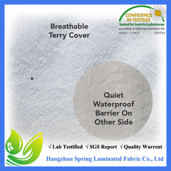 Waterproof Mattress Cover Fabric 100% Polyester PU White