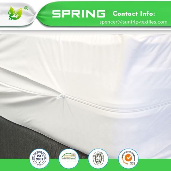 Hypoallergenic Waterproof Mattress Cover TPU Laminated Bamboo Surface Mattress Protector