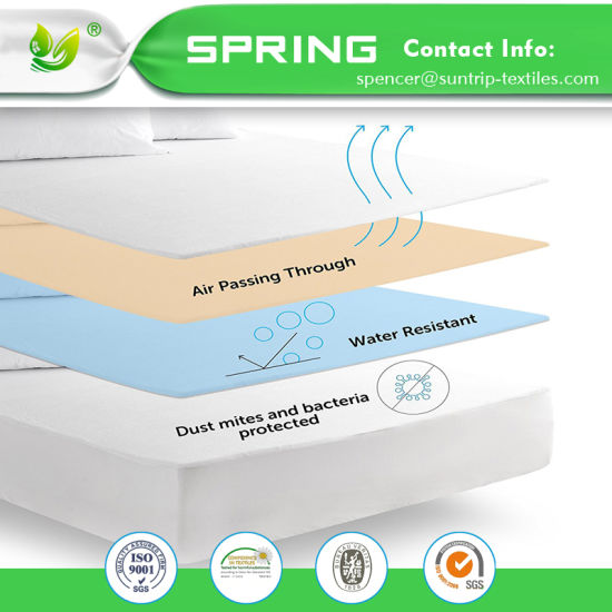 100% Waterproof Mattress Protector with Cotton Terry Surface Bed Bug Proof Vinyl Free