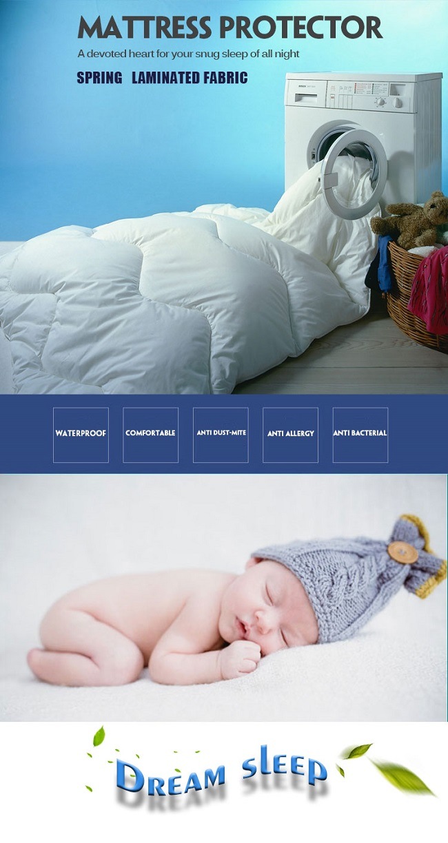 2016 Made in China 2016 New 100% Polyester Waterproof Smooth Mattress Protector Hypoallergenic