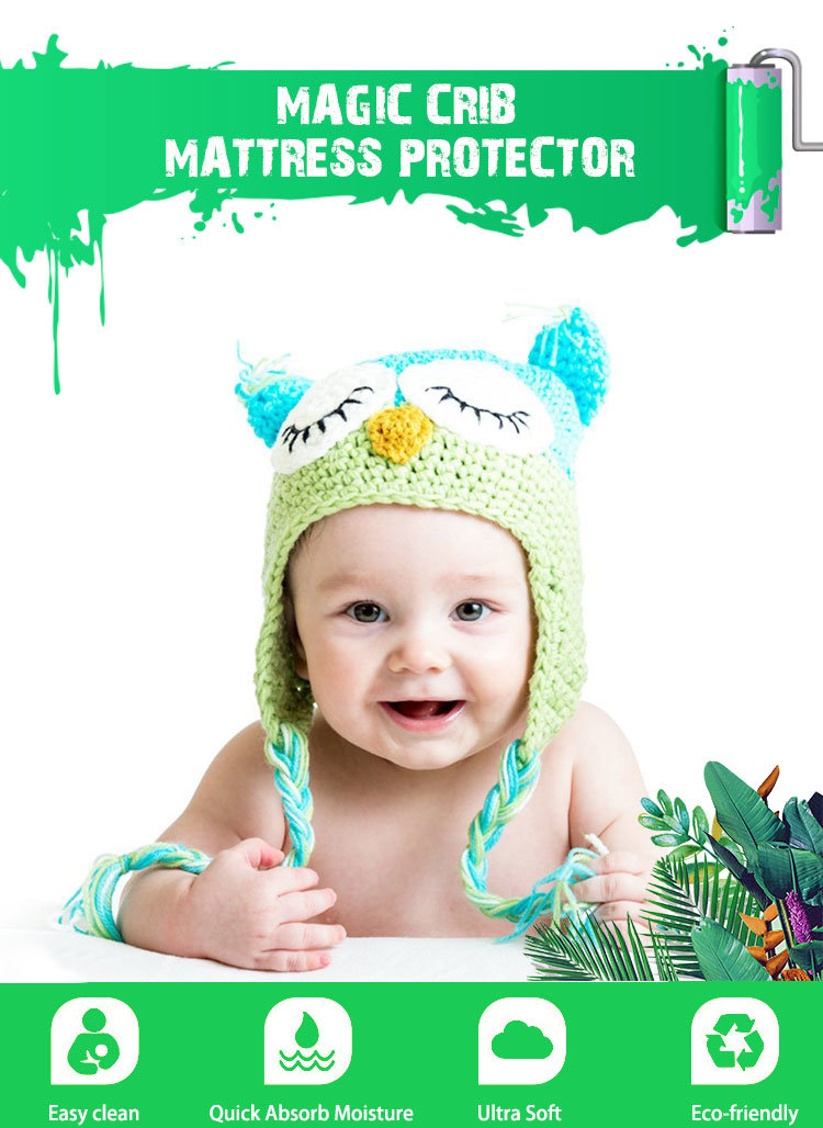 Portable Mini Crib Mattress Pad Cover White Baby Bedding Comfort Soft Gentle