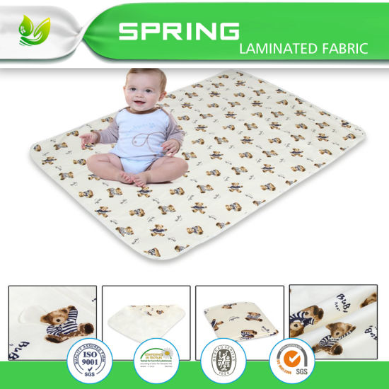 Printed Jacquard Air Layer Binding PU Coated Waterproof Breathable Baby Changing Pad