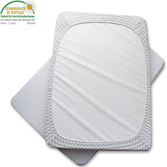 Chinese Suppliers Bamboo & Cotton Blend Quilted Waterproof Crib Mattress Pad/Cover with Zipper