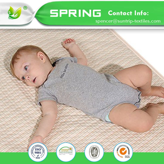 Hypoallergenic Anti Bacterial Crib Mattress Pad Bamboo Terry Waterproof Mattress Cover Baby Changing Mat