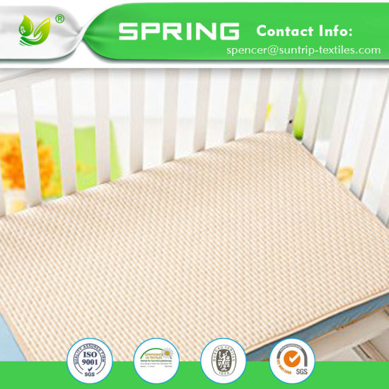 Hypoallergenic Anti Bacterial Crib Mattress Pad Bamboo Terry Waterproof Mattress Cover Baby Changing Mat