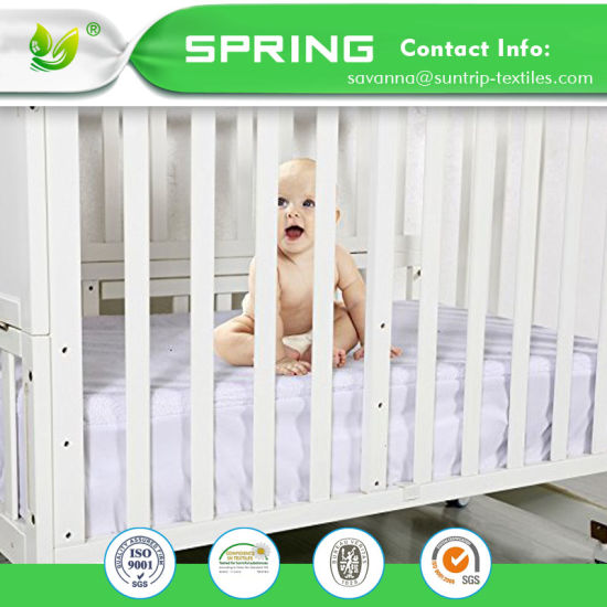 Bamboo Waterproof Crib Mattress Pad - Natural Quilted Baby Crib Cover and Protector