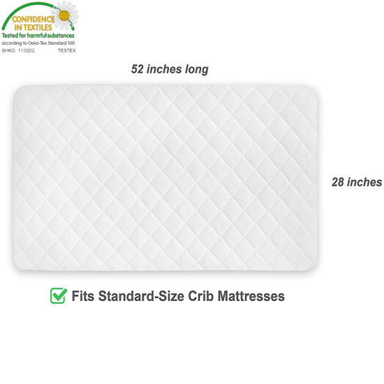 White Terry Quilted Safety Padded Breathable Ultra Absorbent Fitted Sheet Style Baby Crib Mattress Cover