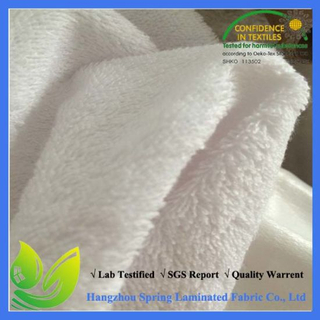 White Color PU Coated Waterproof Knitted Mattress Terry Fabric