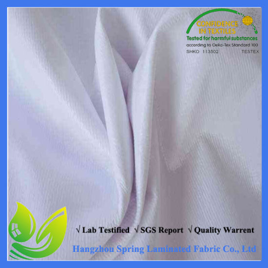 Waterproof Cotton Jersey Fabric Laminated with White PU