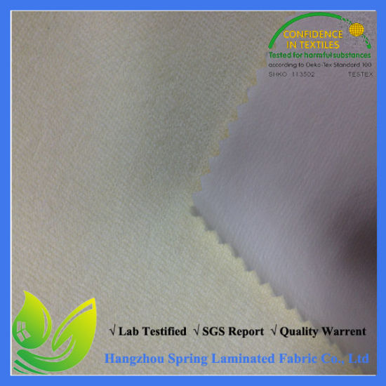 White Cotton Terry Waterproof Breathable Laminated Fabric