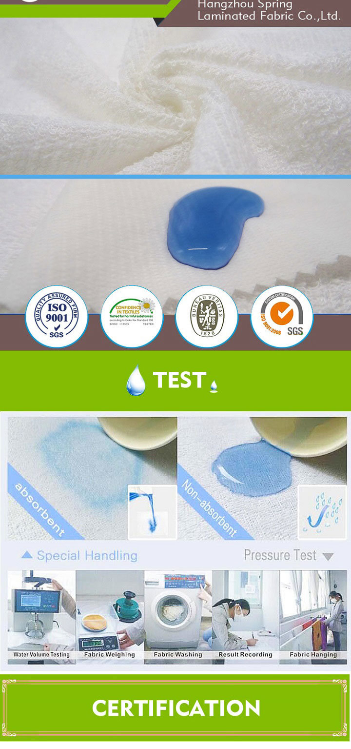 Hotel Use Flame-Retardant Terry Fabric for Mattress/Pillow Protector