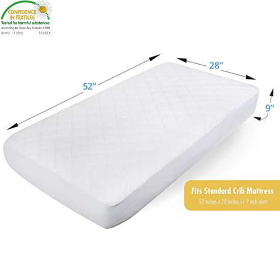 Ultra Soft Waterproof From Bamboo Rayon Fiber Fitted Crib Mattress Pad Cover