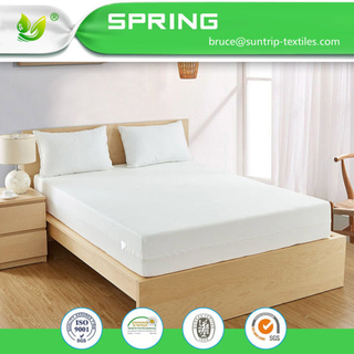 White Terry Towelling Mattress Cover Encasement Zip Closure Bed Single